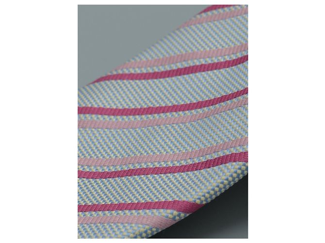 Hermès Corbata Gris e Rayas Rosas Cinza - vista 2