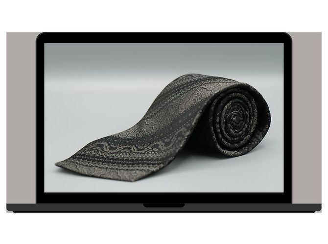 Valentino Garavani Corbata Gris con Design Grigio - vista 3