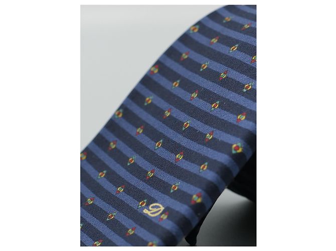 Autre Marque Corbata Negra a Rayas Azules con Design Nero - vista 2