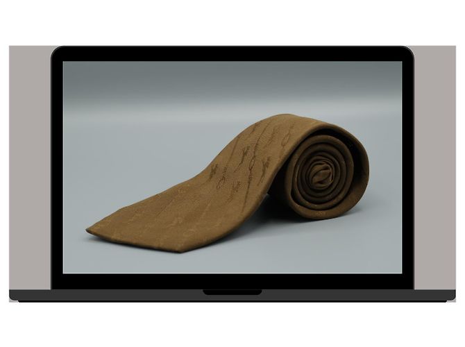 Autre Marque Corbata Marrón con Diseño Marrone - vista 3