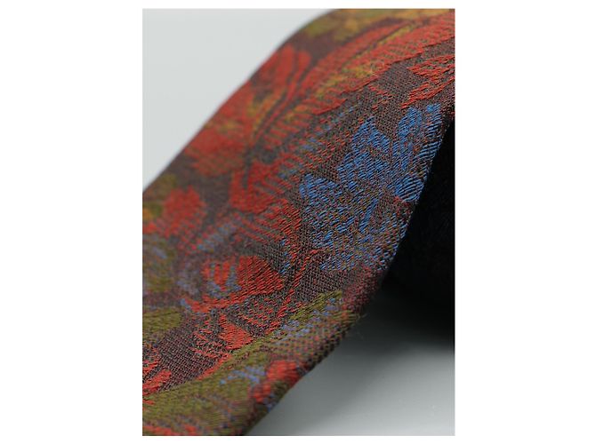 Ermenegildo Zegna Corbata Marrón con Diseño de Flores Marrone - vista 2