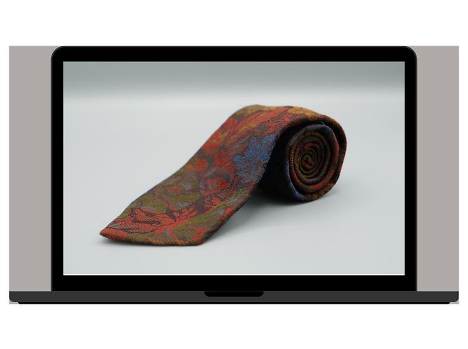 Ermenegildo Zegna Corbata Marrón con Diseño de Flores Marrone - vista 3