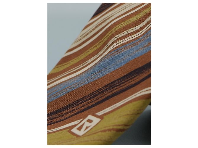 Autre Marque Corbata Marrón a rayas Brown - view 2