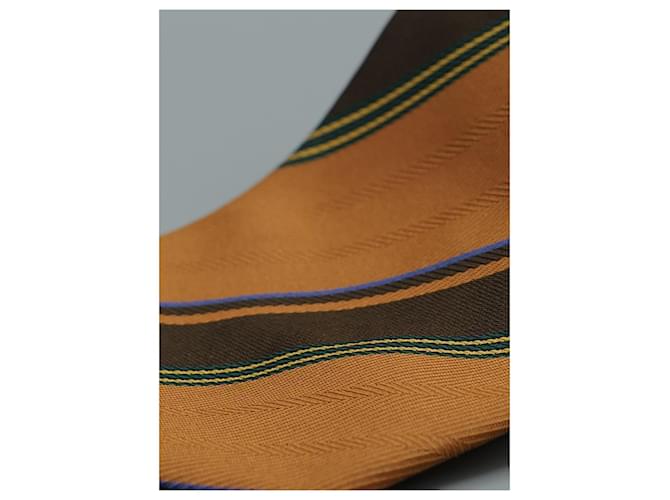 Guy Laroche Corbata Marron a Rayas Negras Marrone - vista 2