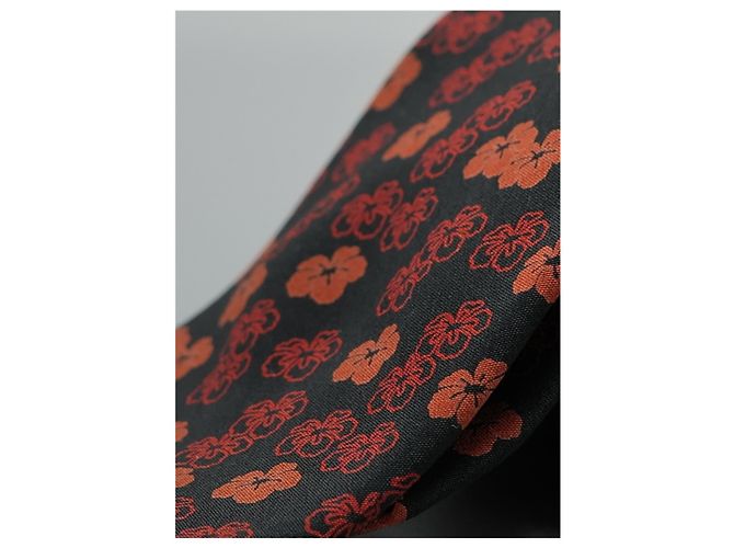 Valentino Garavani Corbata Negra con Flores Rojas Nero - vista 2