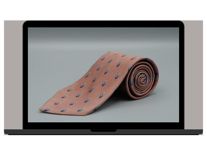 Lanvin Corbata Rosa con Girasoles - vista 3