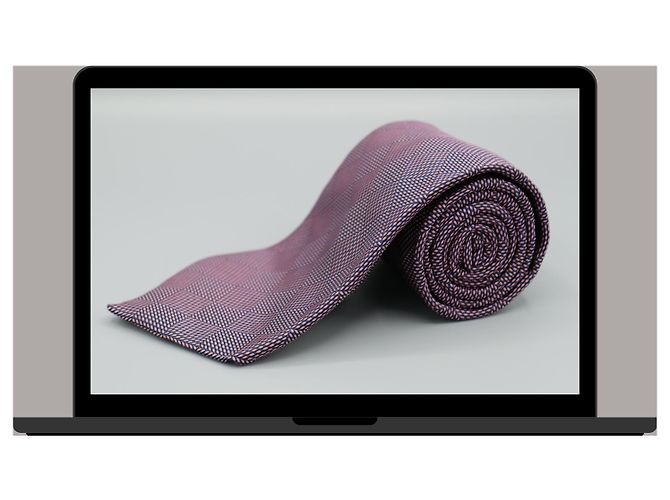 Autre Marque Corbata Rosa y Azul a Cuadros - vista 3