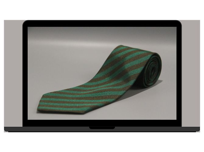 Autre Marque Corbata Verde a Rayas Negras - vista 3