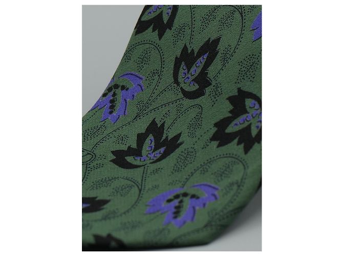 Valentino Garavani Corbata Verde avec Flores Vert - vue 2