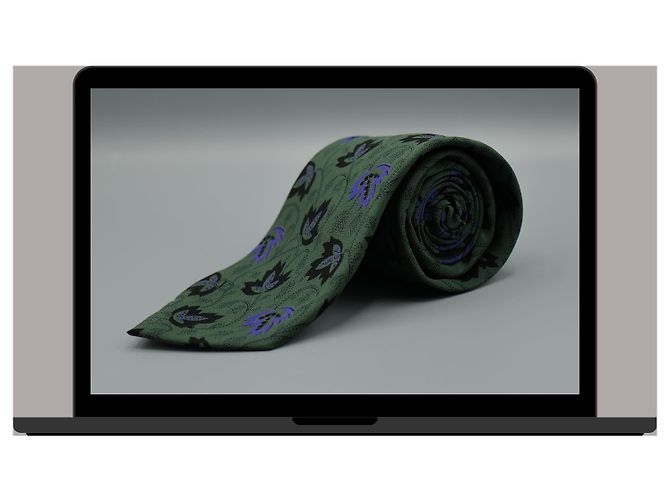 Valentino Garavani Corbata Verde avec Flores Vert - vue 3