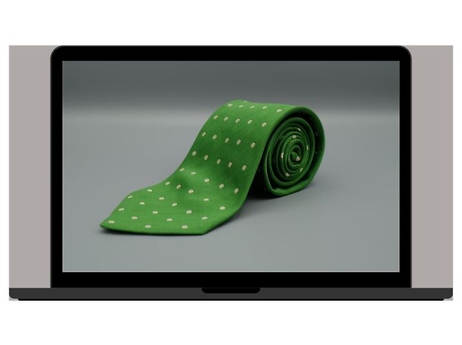 Ralph Lauren Corbata Verde con Puntos Blancos - vista 3