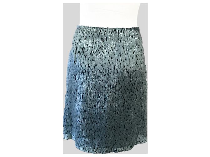 Falda Bimba & Lola de seda y viscosa azul turquesa - vista 3