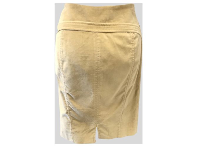 Autre Marque Falda de terciopelo de algodón beige Purificación Garcia - vista 3