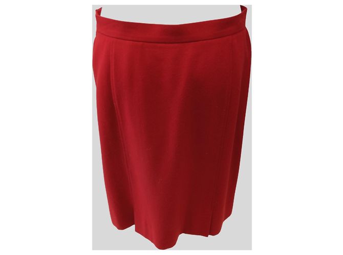 Falda roja de lana Jaeger Talla 42 - vista 3