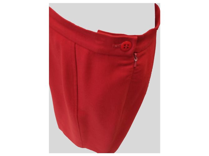 Falda roja de lana Jaeger Talla 42 - vista 4