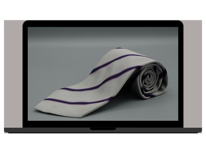 Etro Corbata a Rayas Moradas Grigio - vista 3