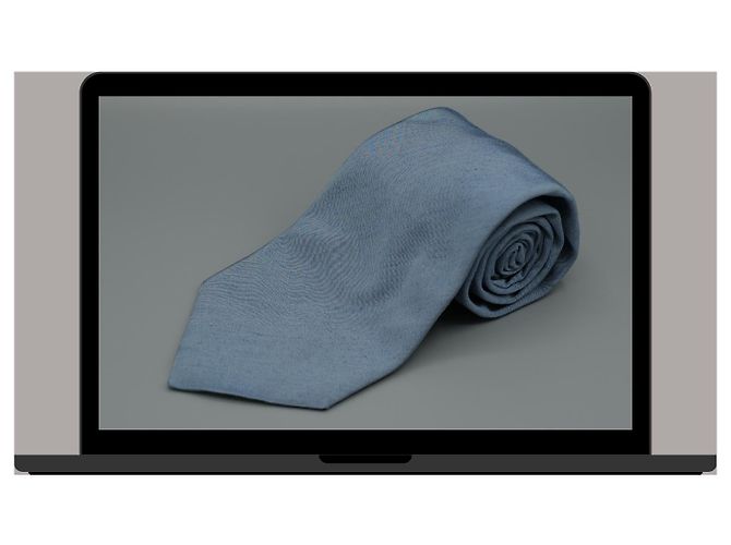 Autre Marque Cravatta in seta blu Bel and Gia - vista 3