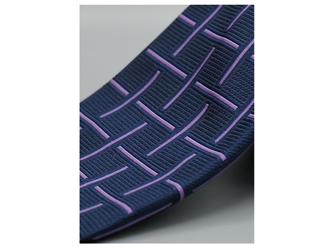 Autre Marque Corbata Azul und Rayas Moradas Blau - Ansicht 2