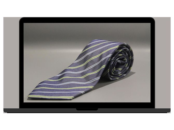 Autre Marque Corbata Azul a Rayas Verdes y Azules Blu - vista 3