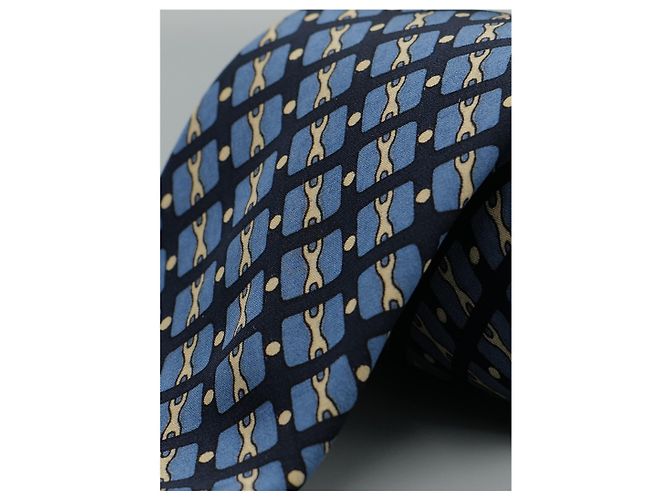 Autre Marque Corbata Azul con Diseño de Cadena Blu - vista 2