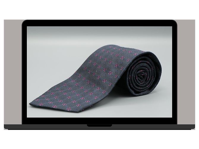Hermès Corbata Azul com Diseños Granates - vista 3