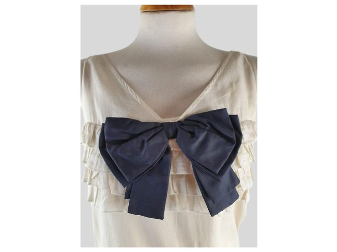 Autre Marque Beiges Kleid mit Schleife - Ansicht 2