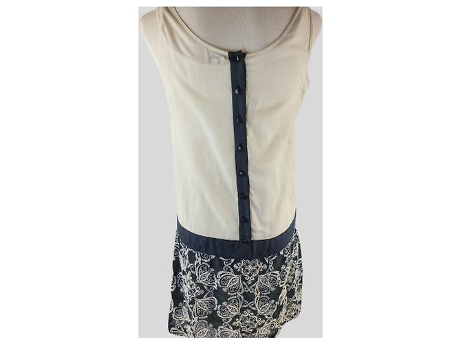 Autre Marque Beiges Kleid mit Schleife - Ansicht 3