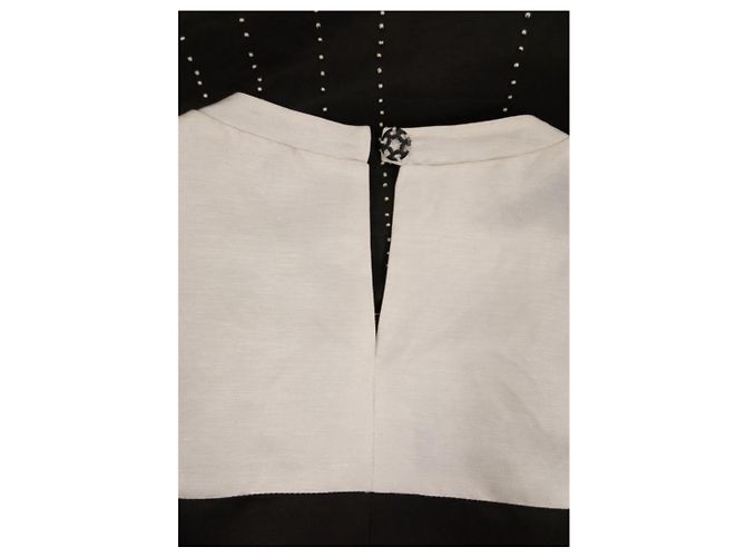 Autre Marque Vestido Blanco y Negro - vista 4