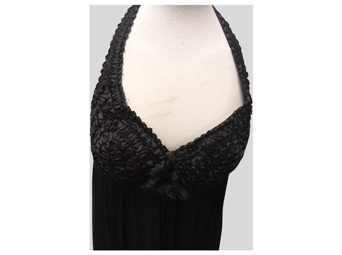 Autre Marque Schwarzes Seidenkleid - Ansicht 2
