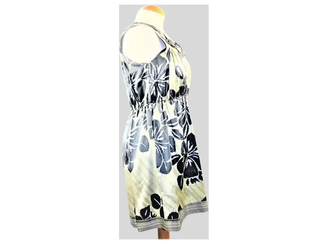 Autre Marque Graues Kleid mit Blumen - Ansicht 2