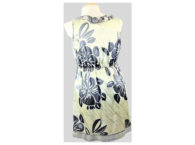 Autre Marque Graues Kleid mit Blumen - Ansicht 3