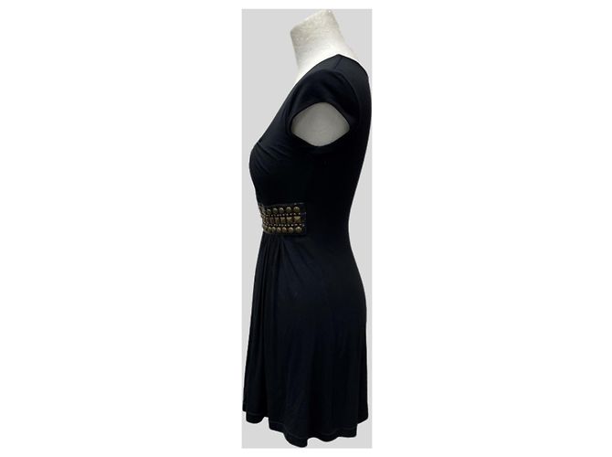 Autre Marque Schwarzes Kleid mit Gürtel - Ansicht 3