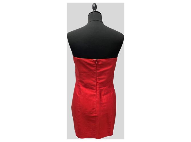 Ralph Lauren Vestido Rojo de Palabra de Honor Roja - vista 4