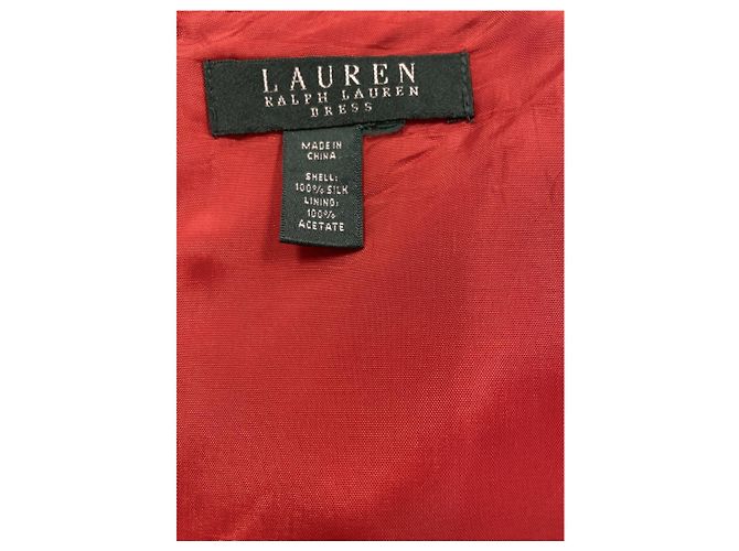 Ralph Lauren Vestido Rojo de Palabra de Honor Roja - vista 5