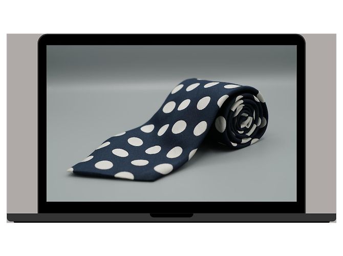Autre Marque Corbata Negra con Topos Blancos Nero - vista 3