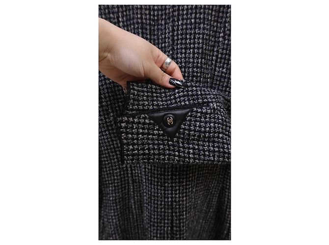Cambon Chanel Vintage 92 Jacket with Leather button Black - view 5