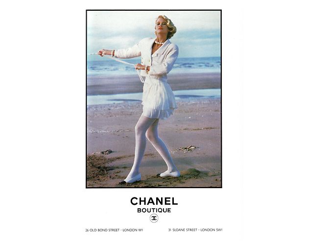 Cambon Chanel Vintage beiger Anzug mit goldenen Knöpfen - Ansicht 10