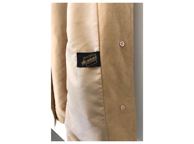 Autre Marque Mantel oder beige Jacke aus Alcantara oder Wildlederimitat Größe 38-40. - Ansicht 10
