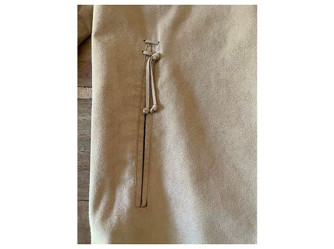 Autre Marque Mantel oder beige Jacke aus Alcantara oder Wildlederimitat Größe 38-40. - Ansicht 11