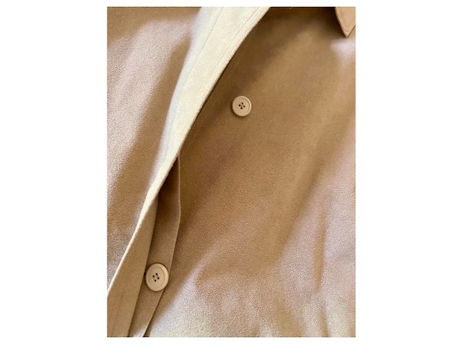 Autre Marque Mantel oder beige Jacke aus Alcantara oder Wildlederimitat Größe 38-40. - Ansicht 14
