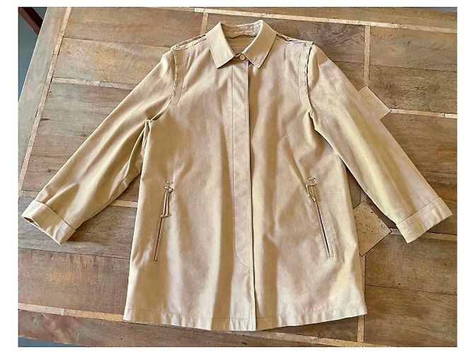 Autre Marque Mantel oder beige Jacke aus Alcantara oder Wildlederimitat Größe 38-40. - Ansicht 7