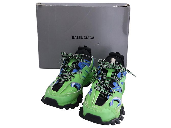 Balenciaga Baskets Track en Polyuréthane Vert - vue 9