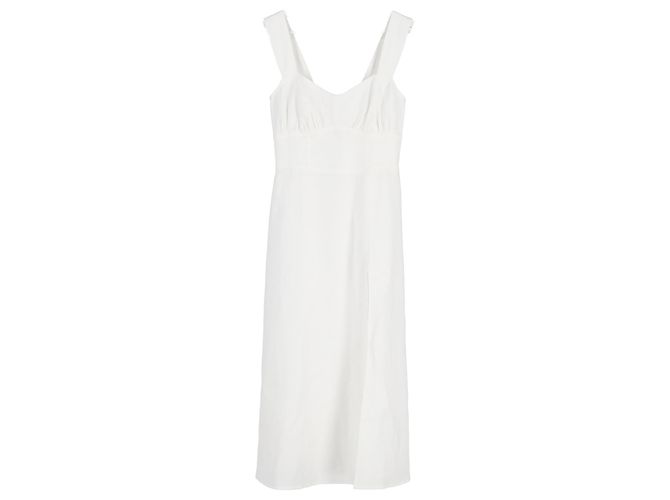 Reformation Seaside Midi Dress in White Linen - view 4