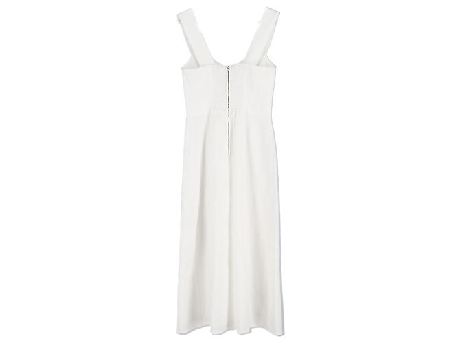 Reformation Seaside Midi Dress in White Linen - view 5