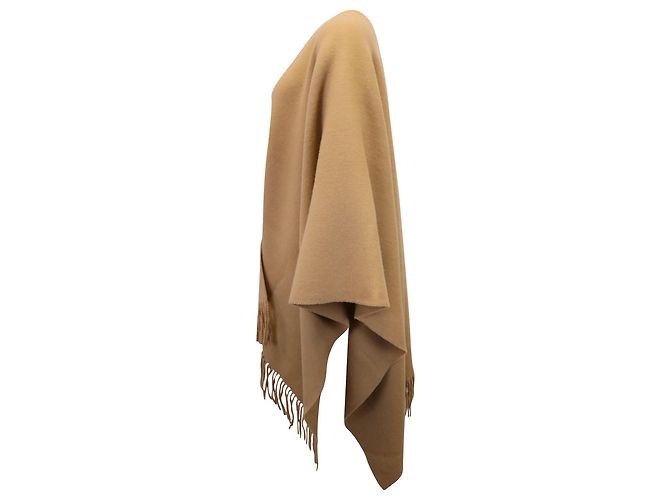 Poncho von Acne Studios aus brauner Wolle mit Fransen - Ansicht 2