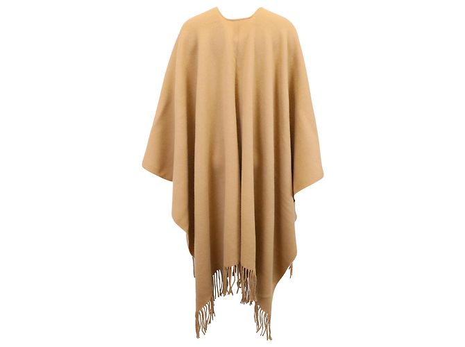 Poncho von Acne Studios aus brauner Wolle mit Fransen - Ansicht 3