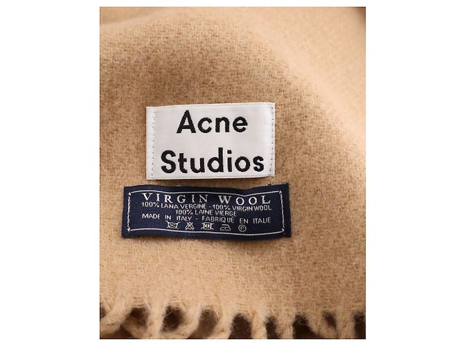 Poncho von Acne Studios aus brauner Wolle mit Fransen - Ansicht 4