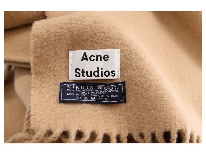 Poncho von Acne Studios aus brauner Wolle mit Fransen - Ansicht 8