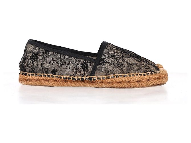 Dolce & Gabbana Espadrillas in pizzo Dolce & Gabanna in tela nera Nero - vista 7