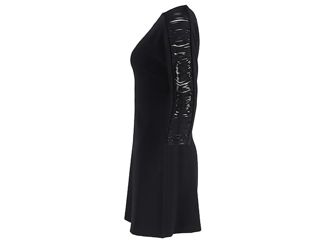 Sandro – Minikleid mit Fransenärmeln aus schwarzem Polyester - Ansicht 2